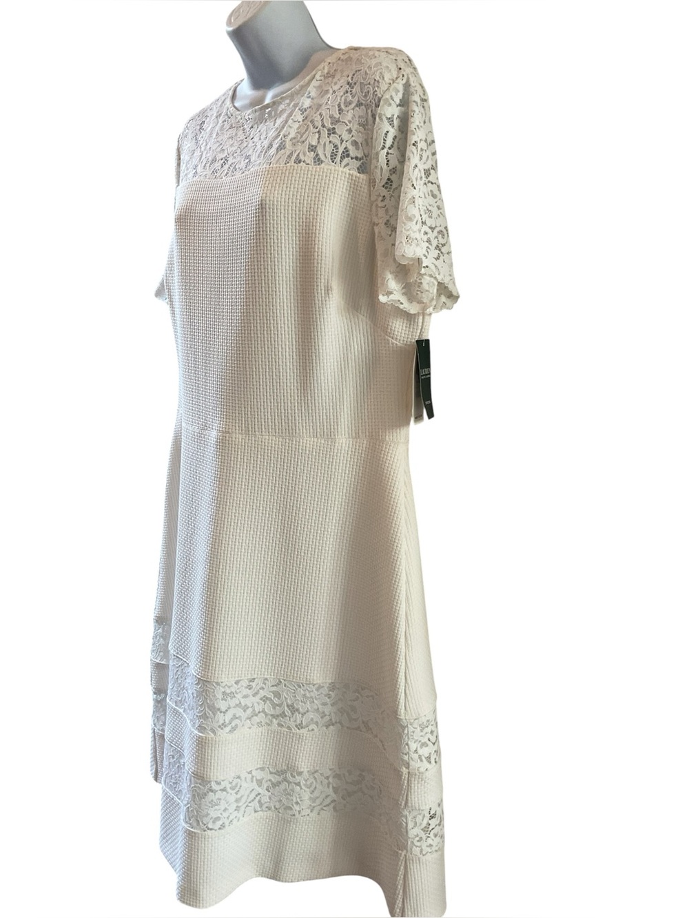 Ralph Lauren NWT SZ 16  Lace  A-Line Dress Fit and Flare Stretchy Dress